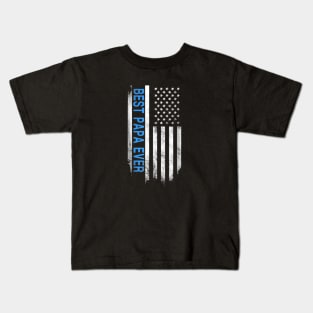 American Flag Best Papa Ever Father Day Kids T-Shirt